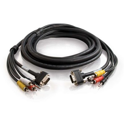 Composite Audio-Video Cable - 25ft - Black with Low Profile Connectors