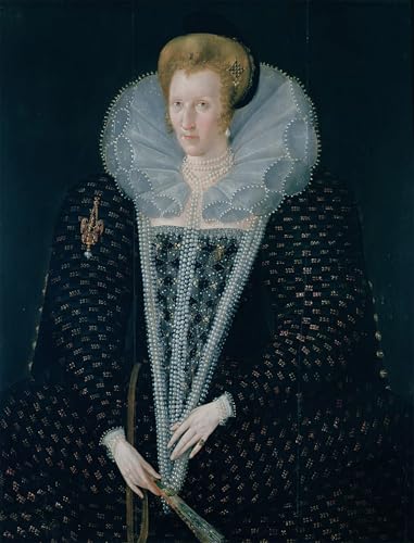 Toile Elizabeth I Nicholas Hilliard tableau vintage d'art mural salon 60x90cm