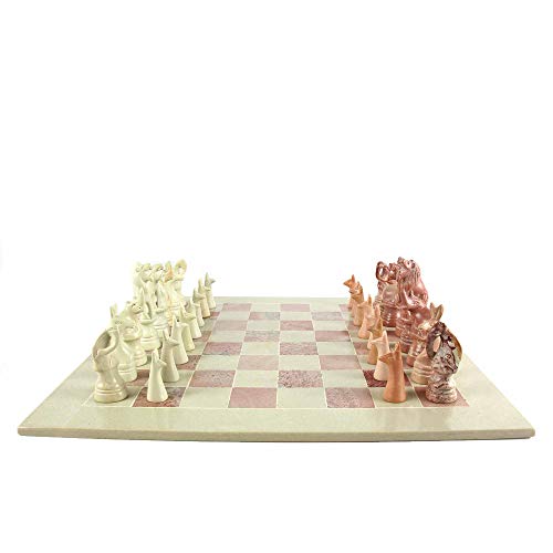 SMOLArt Hand Carved Soapstone Maasai Chess Set - 14 Board
