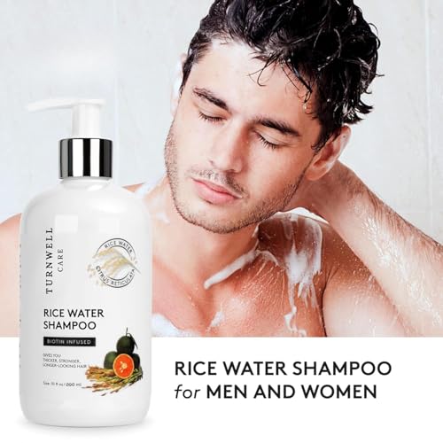Image of Natural Rice Water Hair Growth Anti-Dandruff Shampoo | Deep Scalp Purifying & Nourishing Formula | Strengthens Roots, Reduces Flakes | Sulfate & Paraben Free | For Men & Women | (200 ml)