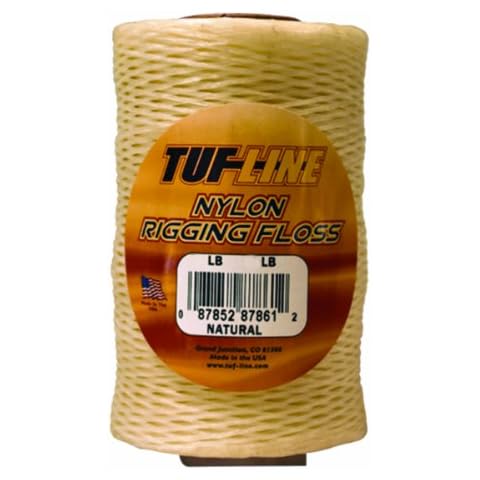 Tuf Line Unisex's NOS50W115 Fishing Line, Natural Finish, 50 LB X 1/8 LB ~ Rigging Floss (115 YD) Cover