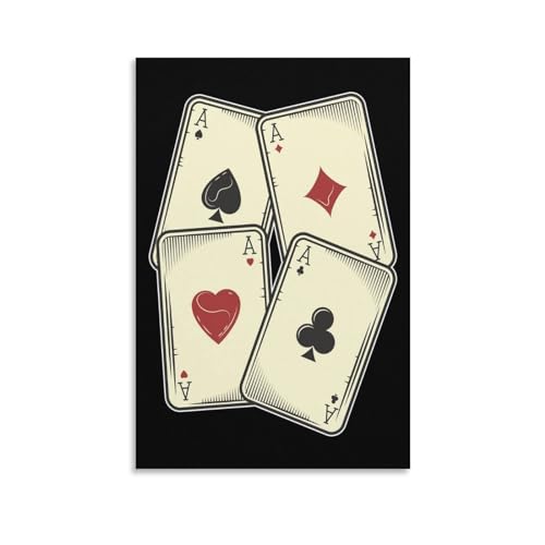 Poster vintage de cartes à jouer : idée cadeau originale déco de bar