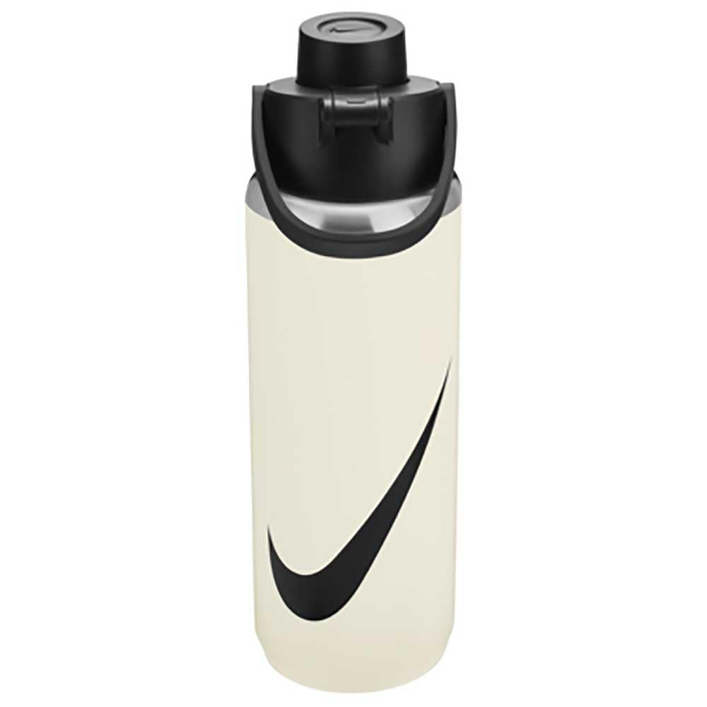 Nike SS Recharge Chug Bottle 24oz Graphic in der Farbe Coconut Milk/Black/Black, Fassungsvermögen: 709ml, N.100.7629.119.24