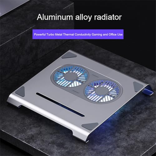 Base de refrigeración de aluminio gris espacial para portátil con USB 6