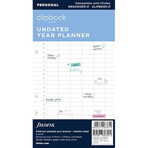 Filofax Personal Clipbook Undated Year Planner Cover