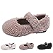 Baby Girl Princess Shoes Toddler Mary-Jane Soft Sole Slippers Fashion Casual 1-7 Years Infant Indoor Slippers (Khaki, 2.5-3 Years Toddler)