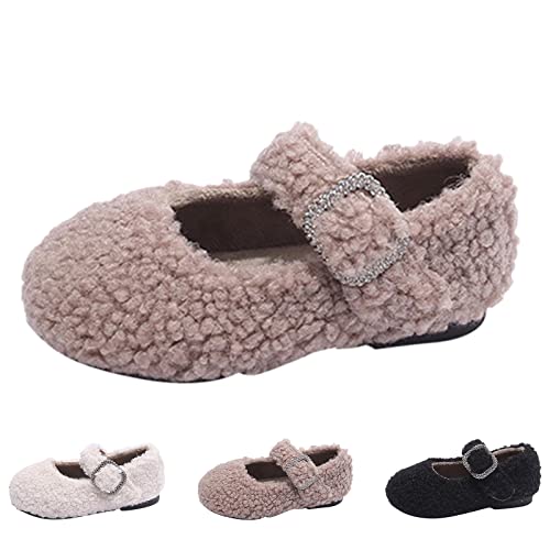 Baby House Boots Fashion Winter Children Boots Girls Flat Cotton Shoes Plush Warm Water Rhinestone Buckle Strap3