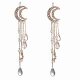 2 Stück Mond-Haarnadeln Langlebige Mond-Haarspangen Mode Braut Kopfschmuck Haarspangen Kristall Haarschmuck Strass Quaste Haarnadeln für Frauen Mädchen Damen
