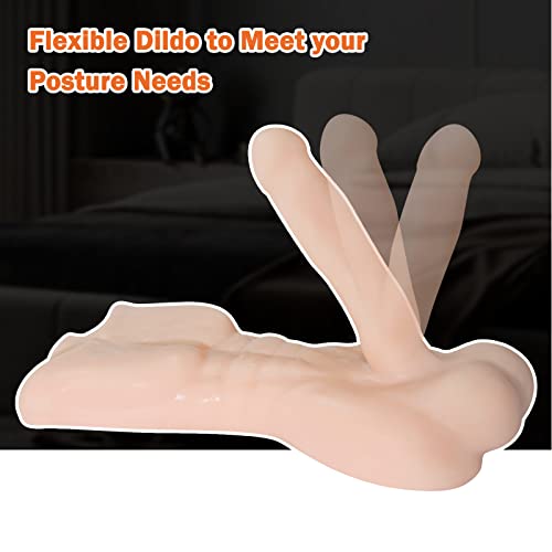 Image of ferch Torso Male Sex Doll with Flexible Dildo Realistic Sex Huge Cock for Women, Unisex Masturbator Sex Toy for Men Women Gay Couple -13.3 * 6.7 inch, 4.4LB (Beige)