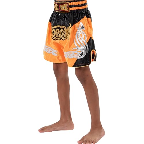 MUAY NATION Shorts de Muay Thai para crianças (2 anos - 12 anos) para meninas e meninos boxe para ki