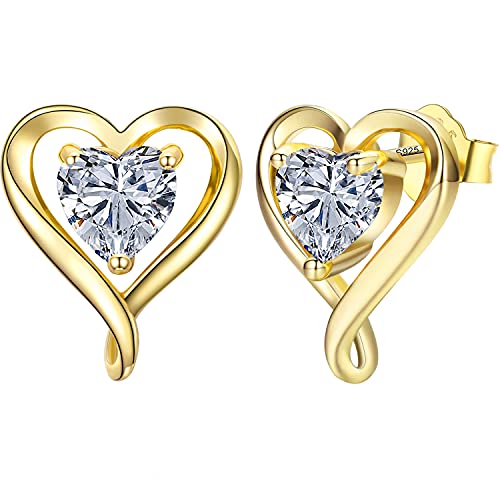 LAVUMO Pendientes Mujer Plata de ley 925/Latón Pendientes Joyas de Mujer Regalos en Cumpleaños Navidad Aniversario día de San Valentín para Esposa, Mamá, Novia