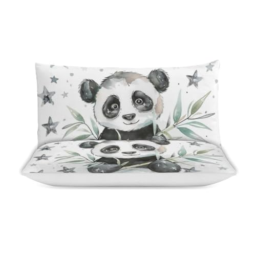 Funda nórdica de panda microfibra 3 piezas juego de ropa de cama infantil con cremallera 4