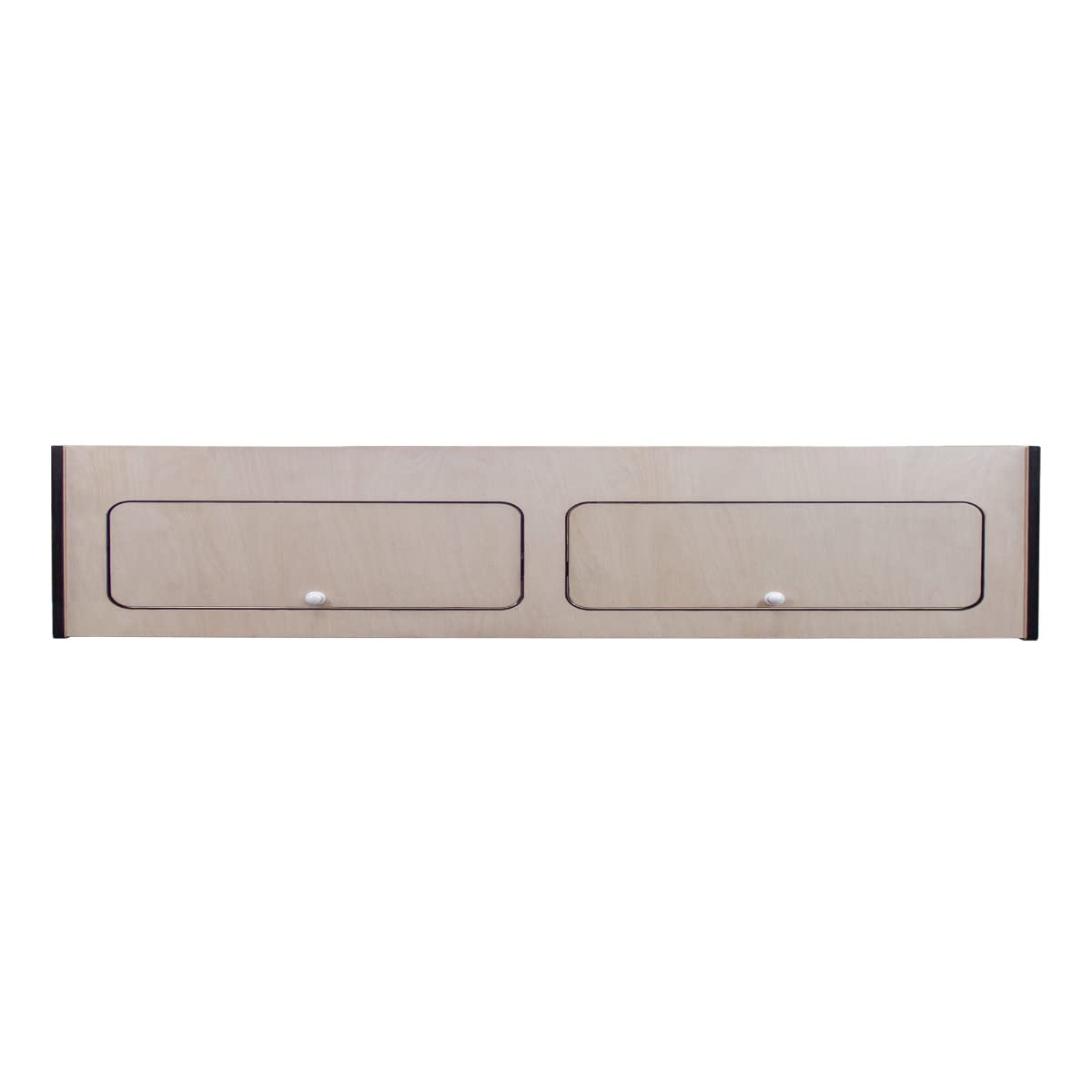Armario Almacenaje Madera Autocaravana con Acabado Negro 100x25x25cm Gabinete Almacenamiento Kit Mueble Camper 2 Puertas con Divisor Central Bisagras Cierre Suave Manijas con Botón+Kit Fijación GRATIS