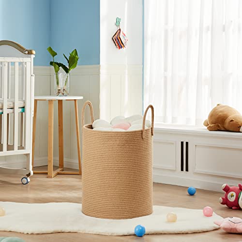Jute Rope Laundry Hamper Basket By Techmilly, 58L Tall Laundry Basket For Blanket Storage, Large Baby Nursery Hamper For Laundry, Woven Clothes Hamper For Bedroom, Living Room #TOP5