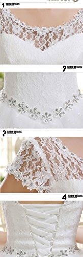 Eyekepper Double Shoulder Floor Length Bridal Gown Wedding Dress Custom Size (12, White)