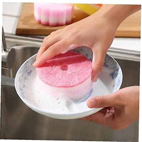 5 Pcs Éponge Tampon De Récurage Fleur en Forme De Vaisselle en Verre Lavage De Vaisselle Bébé Cuisine Nettoyage Ménage Outil De Nettoyage – vue 5