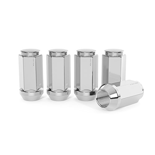 24Pcs Silver 14X1.5 Lug Nuts (1.8" Length X 0.90" Width) Bulge Cone Acorn Taper Seat - Compatible With 2018+ Jeep Wrangler Jl, Ford Chevy Gmc Buick Cadillac (For 6-Lug Wheels) #TOP5