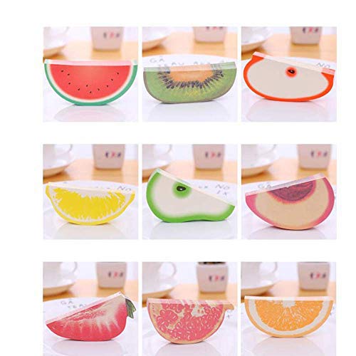 Uteruik Sticky Notes, 3D Fruit Shaped Portable Self-Stick Removable Sticky Notes - Memo Scratch Pads for Students Children - 150 Sheets/Pack, 9 Packs