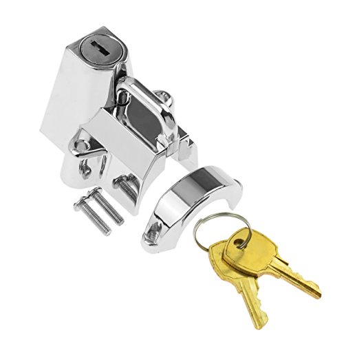 HDBUBALUS Motorcycle Helmet Security Lock Kit for 7/8 to 1 1/4 Diameter Tubings for Harley Chrome