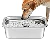 Ohtomber Stainless Steel 1.25 Gallons Large Dog Water Bowl, Metal Pet Dog Water & Food Bowl No Spilling, Outdoor Feeder Dish Plate for Cat, Big, Extra Large Pet