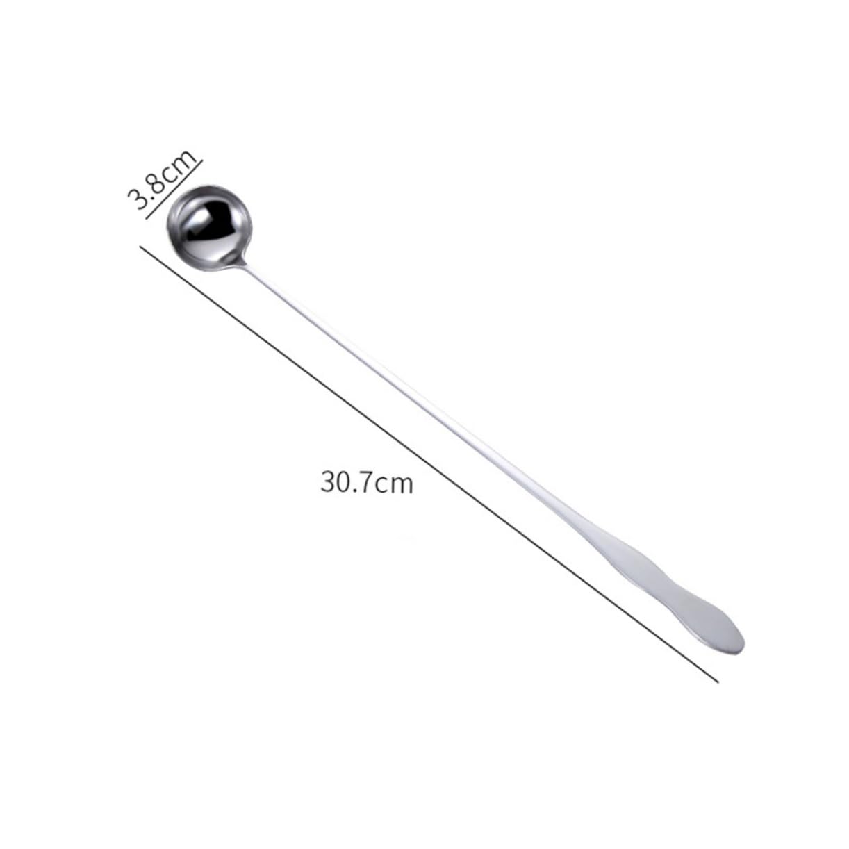 KICHOUSE 6-piece Stainless Steel Serving Spoons Set Big Cooking Spoons Long Handles Ice Scoop for Bar Home Kitchen