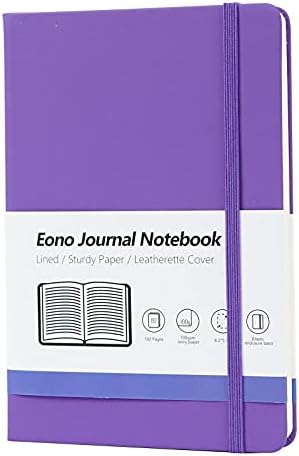 Amazon Brand - Eono Ruled Notebook, A5 Lined Journal with Hardback Cover, 100gsm Paper, Perfect for Office, Home, School, Business, Writing and Note Taking - 160 Pages, Black
