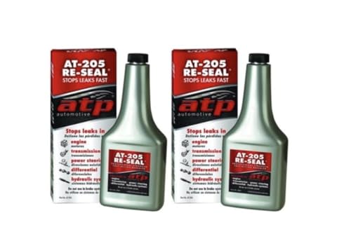 AT-205 Re-Seal Leak Stopper 8oz - 2 Pack of Leak Stop. for Any Automotive Leak. Stop leaks in Engine-transmissions-Power Steering-Differential-Hydraulics.Made in USA.