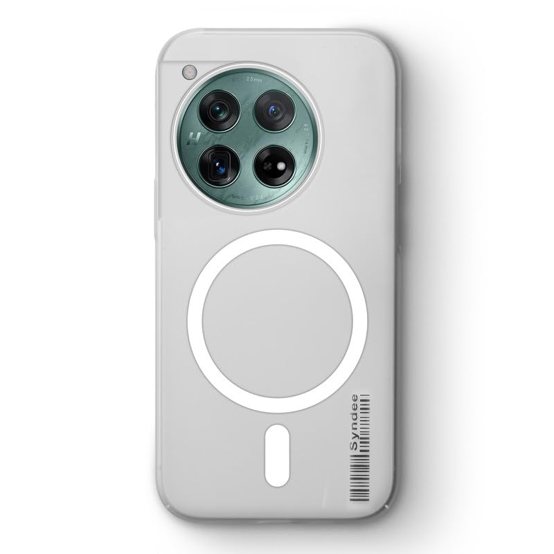 Image of Mr. Case Back Cover for OnePlus 12 5G Elegant Frosted White Translucent Back Only Compatible with Wireless Magnetic Accessories | Anti-Scratch Shockproof Phone Case - White