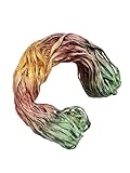 💝【WHAT YOU GET】1 Skein of Hand Tye Dyed Recycled Sari Silk Ribbon Yarn 50 Yards approx 100 Grams, which is Best Ribbon for your DIY Project 100% Recycled, Each skein is hand-dyed, offering a unique palette of colors, Hand Dyed and Eco Friendly Made i...