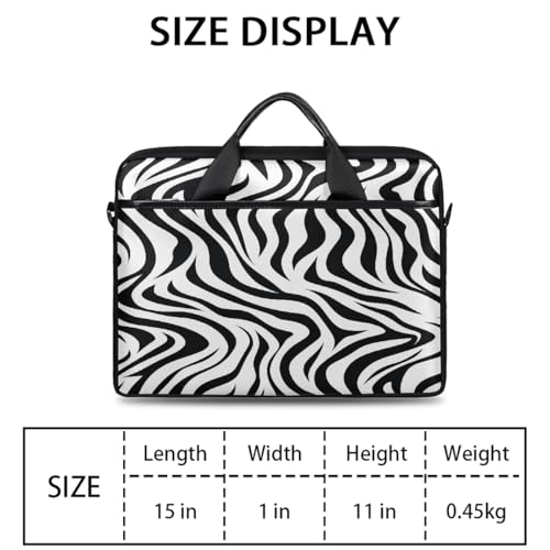 Bolso para laptop con diseño de piel de cebra animal 15 pulgadas miniatura 2