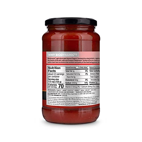 Dr. Mercola Solspring Biodynamic Organic Tomato Basil Italian Pasta Sauce, 3 Jars, About 4.5 Servings Per Jar (19.7 Oz. Per Jar), Non Gmo, Gluten Free, Soy Free, Organic Demeter Certified #TOP1