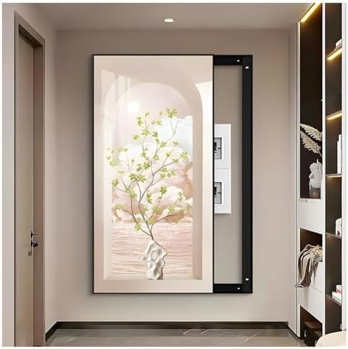 Elegant Aluminum Alloy Circuit Breaker Cover - Wall-Mounted Fuse Box Cabinet, Hidden Electrical Panel Art, Stylish Home Decor, 70x140 cm (27.6x55.1 in)