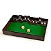 STERLING Games Wooden Shut The Box Game 12 Numbers with Home Decor Design Lid Cover and Felted Rolling Surface, Brown