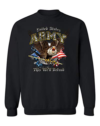 United States Army Crew Neck Sweatshirt This We'll Defend Army Logo Patriotic