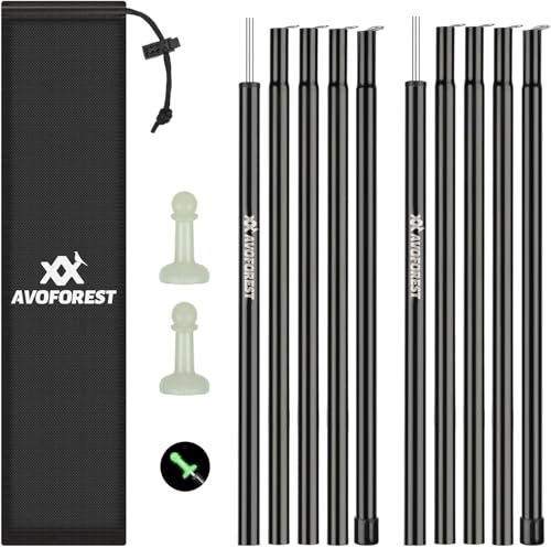 AVOFOREST Zeltstange Teleskopstange für Zelte Zeltstangen Tarpstangen aus Edelstahl Höhe 78190 cm Sonnensegel Stange Sturmsicher und Wetterfest Zeltstangen für Tarp