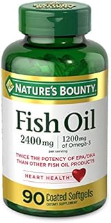 Nature’s Bounty Fish Oil, Supports Heart Health, 2400mg, Coated Softgels, 90 Ct.