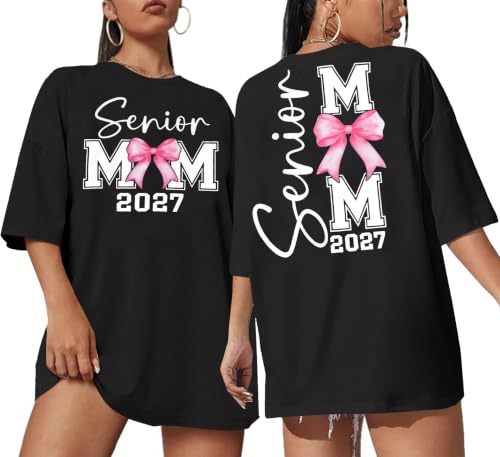 Senior 2027 Shirts Women Oversized Class Of 2027 Graduation Shirt