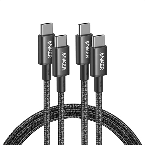 Anker USB C to USB C Cable, 2-Pack 6 FT (1.8 m) Type C 100W Charger Cord, Fast Charging for iPhone 17 Series, MacBook Pro 2020, Pixel, and More (Black, Not for Video Output) Black 6ft