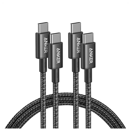 Anker USB C to USB C Cable, 2-Pack 6 FT (1.8 m) Type C 100W Charger Cord, Fast Charging for iPhone 17 Series, MacBook Pro 2020, Pixel, and More (Black, Not for Video Output)