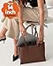 Work Tote Bags for Women 14 Inch - Work Bag Laptop Bag with Zip Compartments - Large PU Leather Office Purse Computer Briefcase - Chocolate Brown