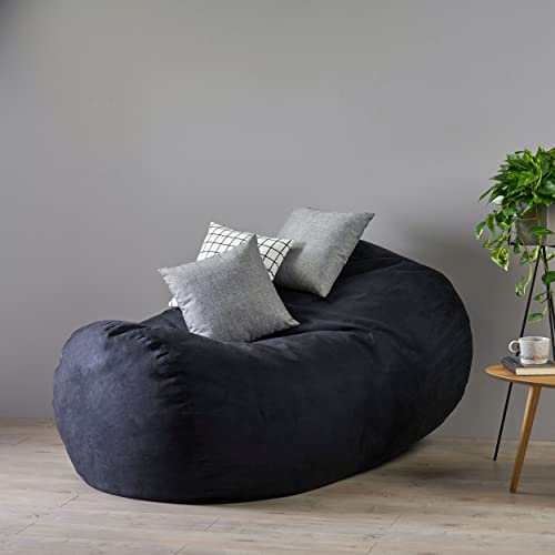 Christopher Knight Home Haley 6 Ft Faux Suede Microfiber Bean Bag (Black) #TOP1