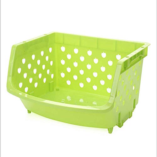 Frutas estante de almacenamiento apilable de un piso hueco con colador integrado 2