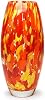 Jarrón de Vidrio Artístico Estilo Murano Soplado a Mano con Efecto Confeti Naranja Decoración para el Hogar | Jarrón Artístico para Flores, Centro de Mesa Decorativo Seguso - Regalo para Navidad, Día de la Madre, San Valentín, Estreno de Casa 2