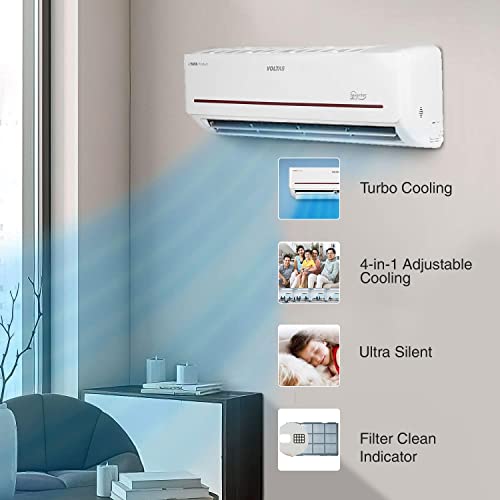Image of Voltas 2 Ton 3 Star, Inverter Split AC(Copper, 4-in-1 Adjustable Mode, Anti-dust Filter, 2023 Model, 243VH Vertis Prism, White)