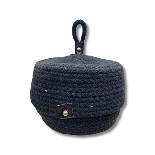 Image of Multi-Purpose Essential Jute Basket With Lid Storage Baskets For Bathroom Living Room & Kitchen | Organizer Box | Storage And Organizer Box (Black)