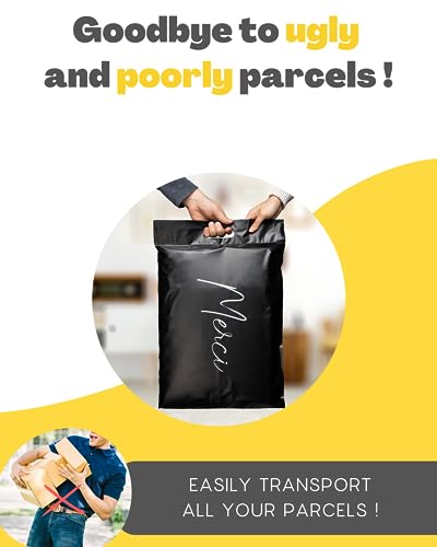 EMBALLAX, 30 Parcel Bags with Handle, XL 35x45cm, Tamper-Proof/Tear-Proof/Waterproof, Postage Bags for Clothes & Carton - Image 2