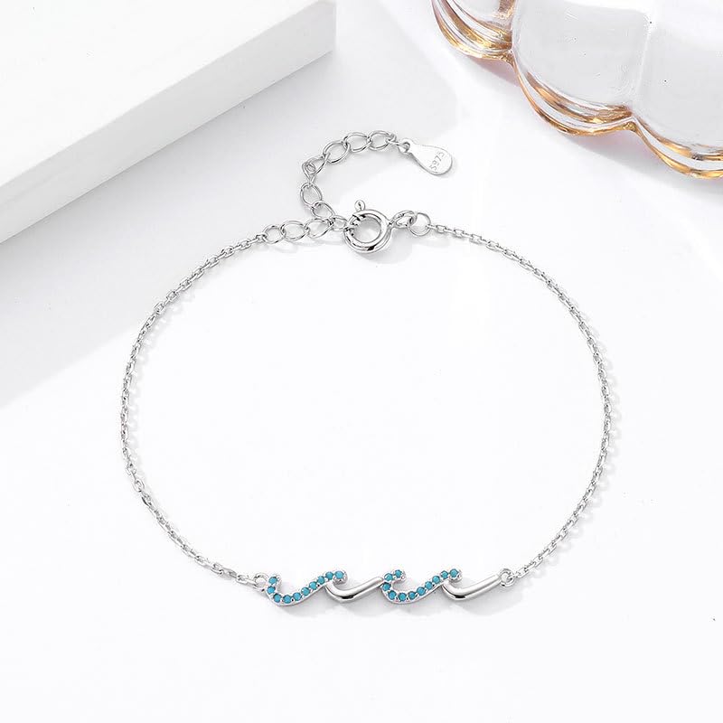 Gift for Best Friends Female,Wave Friendship Bracelet for Women,Bestie Gifts for Women,925 Sterling Silver Bracelet Gifts for Friends Birthday Gift Graduation Gift2