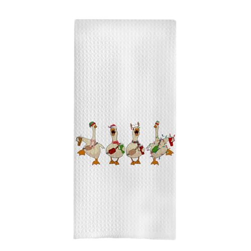 GCFET Goose Christmas Kitchen Towels - Funny Goose Decorative Waffle