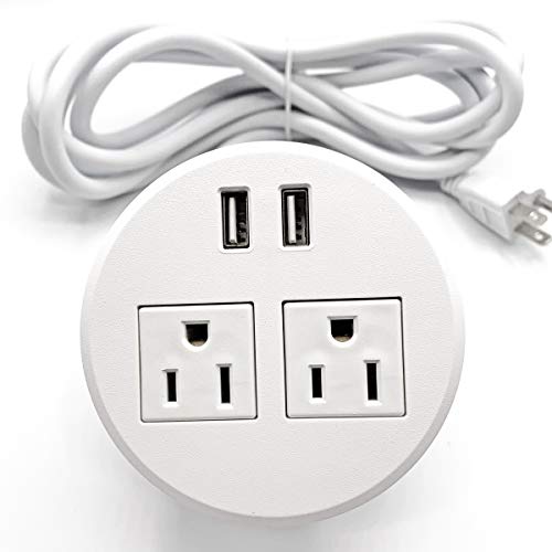 ApexDesk UL Certified Desktop Power Grommet with Two Power Sockets, Two Quick USB