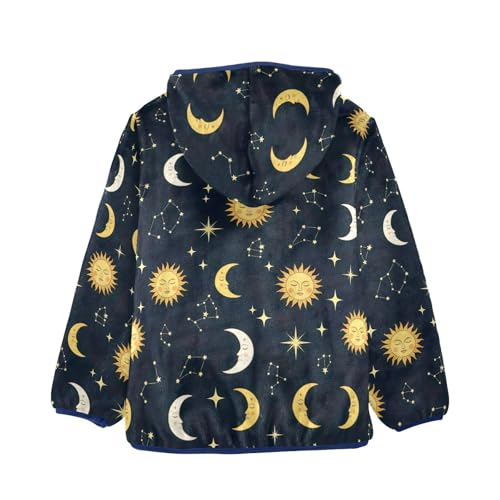 CHIFIGNO Sun Faces Moon Boy Fleece Zip up Jacket, Soft Lightweight Fleece Jacket 3T2